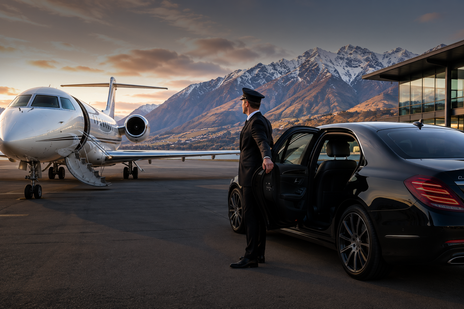 Queenstown Airport transfer with professional chauffeur