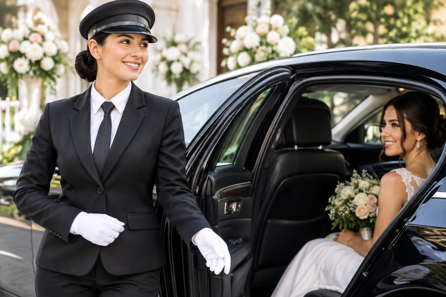 Wedding transport with a professional female chauffeur in Queenstown